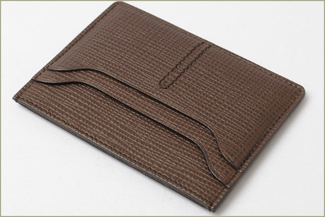 Tod's Embossed Leather Card Case Dark Brown