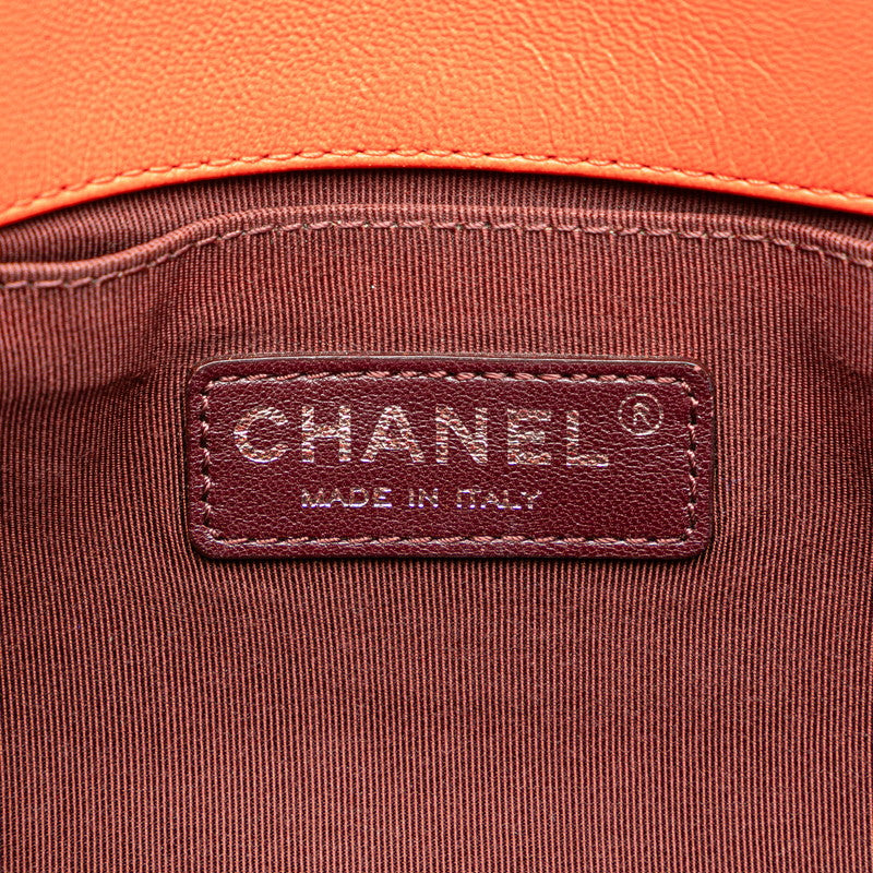 Chanel Boy V-Stitch Chain Shoulder Bag Red