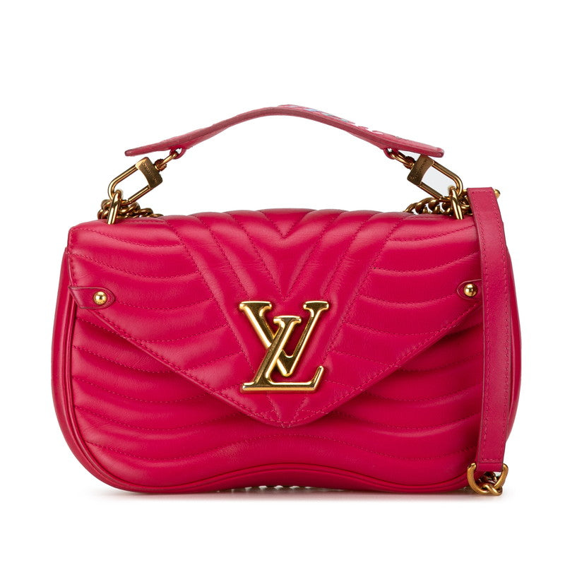 Louis Vuitton New Wave Chain Bag MM M55020 Pink Calf Leather in Very Good Condition