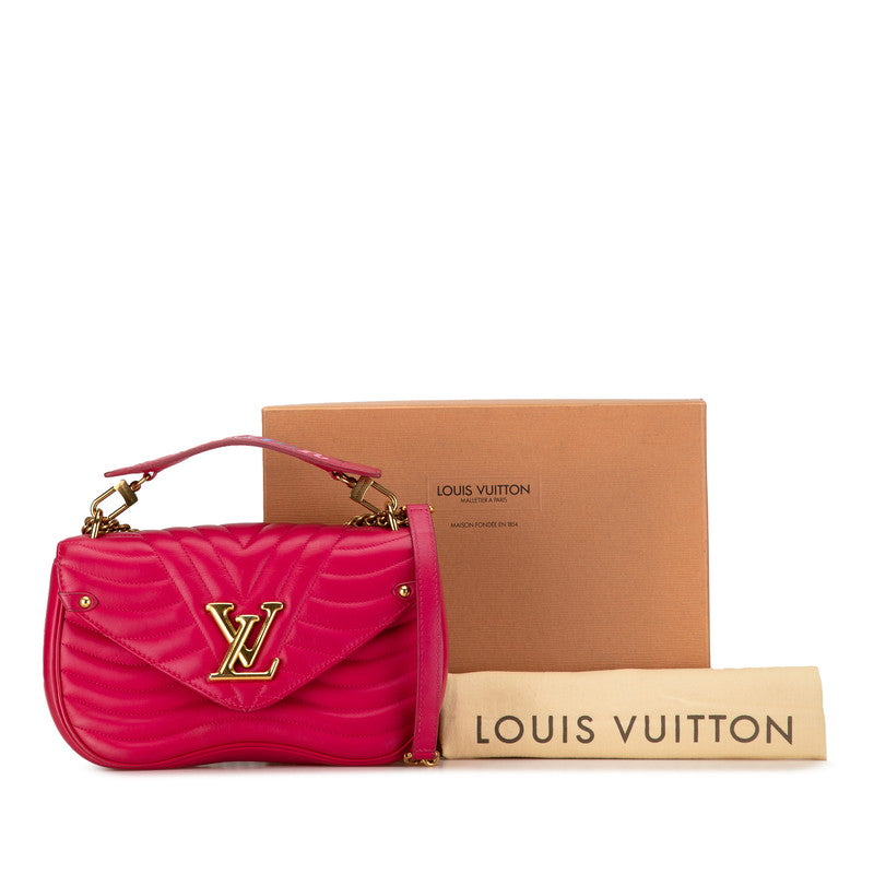 Louis Vuitton New Wave Chain Bag MM M55020 Pink Calf Leather in Very Good Condition