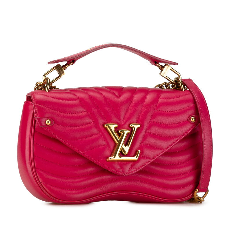 Louis Vuitton New Wave Chain Bag MM M55020 Pink Calf Leather in Very Good Condition