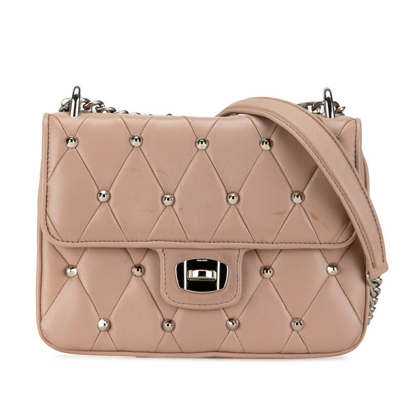 Miu Miu Quilted Studded Leather Chain Shoulder Bag