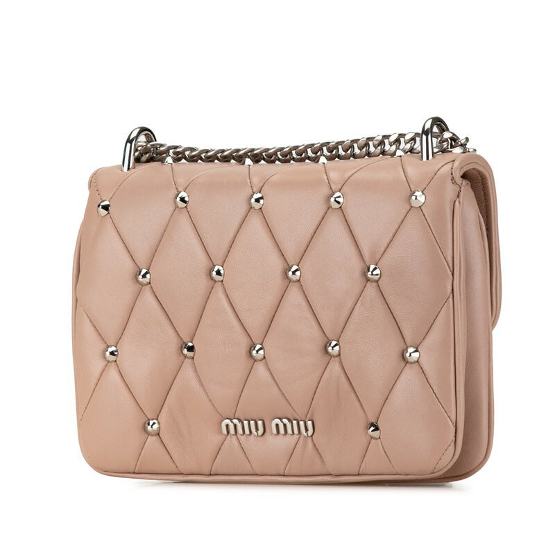 Miu Miu Quilted Studded Leather Chain Shoulder Bag