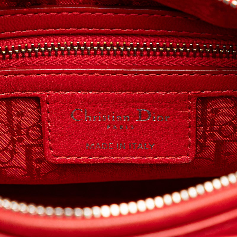 Dior Lady Dior Red Lambskin 2WAY Handbag