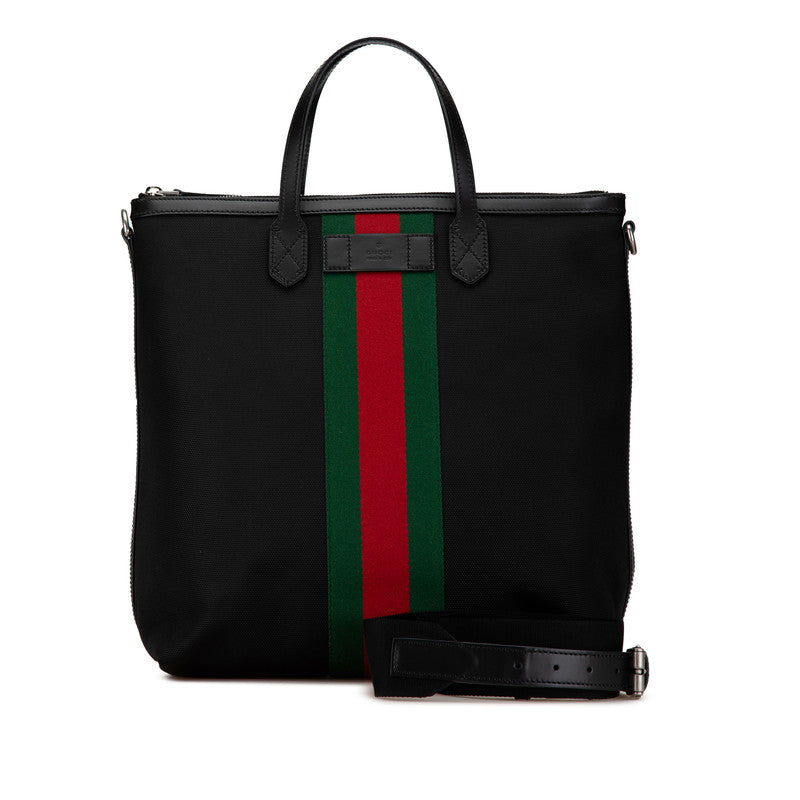 Gucci Canvas Leather 2WAY Tote Bag 619751 Black