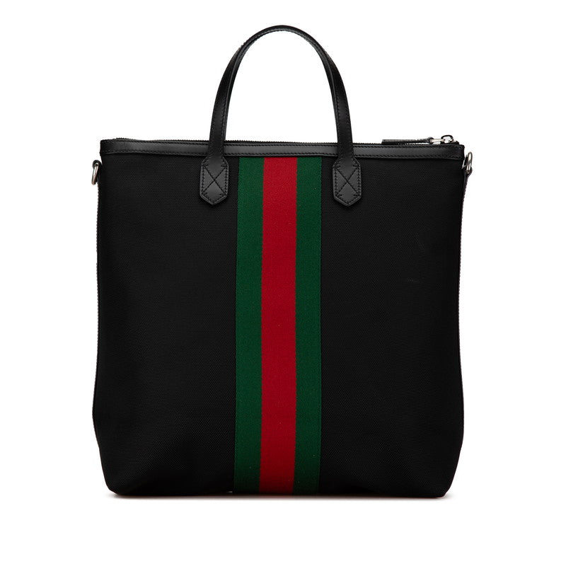 Gucci Canvas Leather 2WAY Tote Bag 619751 Black