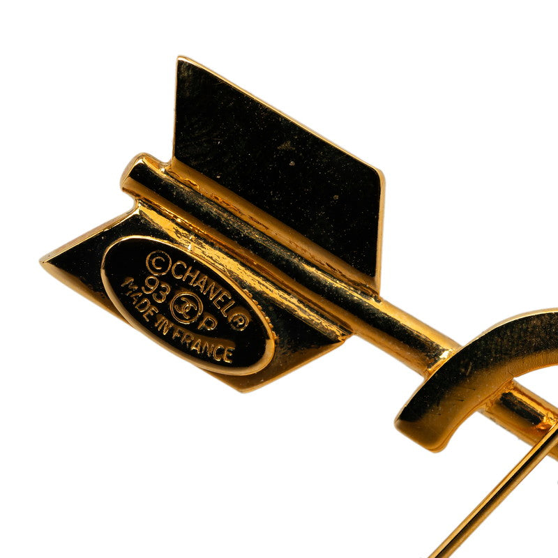 Chanel Vintage Coco Mark Arrow Brooch Gold