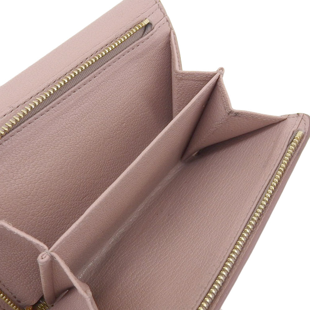 Miu Miu Leather L-Zip Trifold Wallet Pink 5ML014