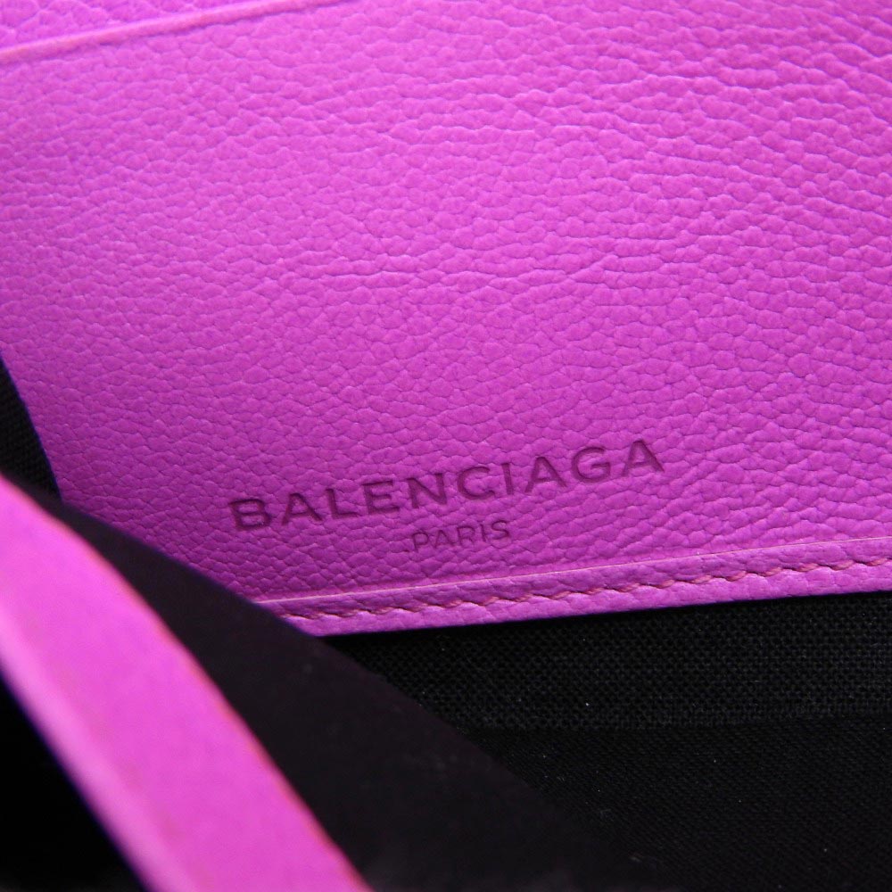 Balenciaga Classic Metallic Edge Continental Leather Wallet 390187 in Very Good Condition