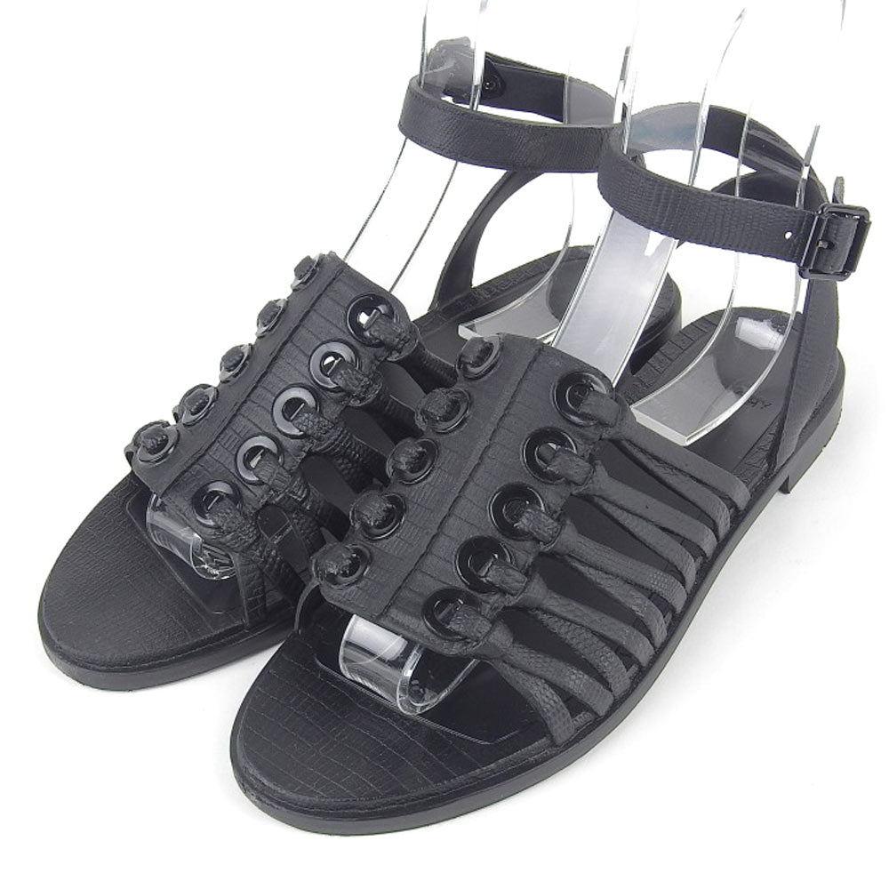 Givenchy Gladiator Sandals Rubber Black Size 37