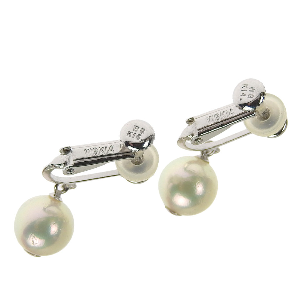 K14WG Pearl Earrings Clip-On/Stud in Excellent Condition