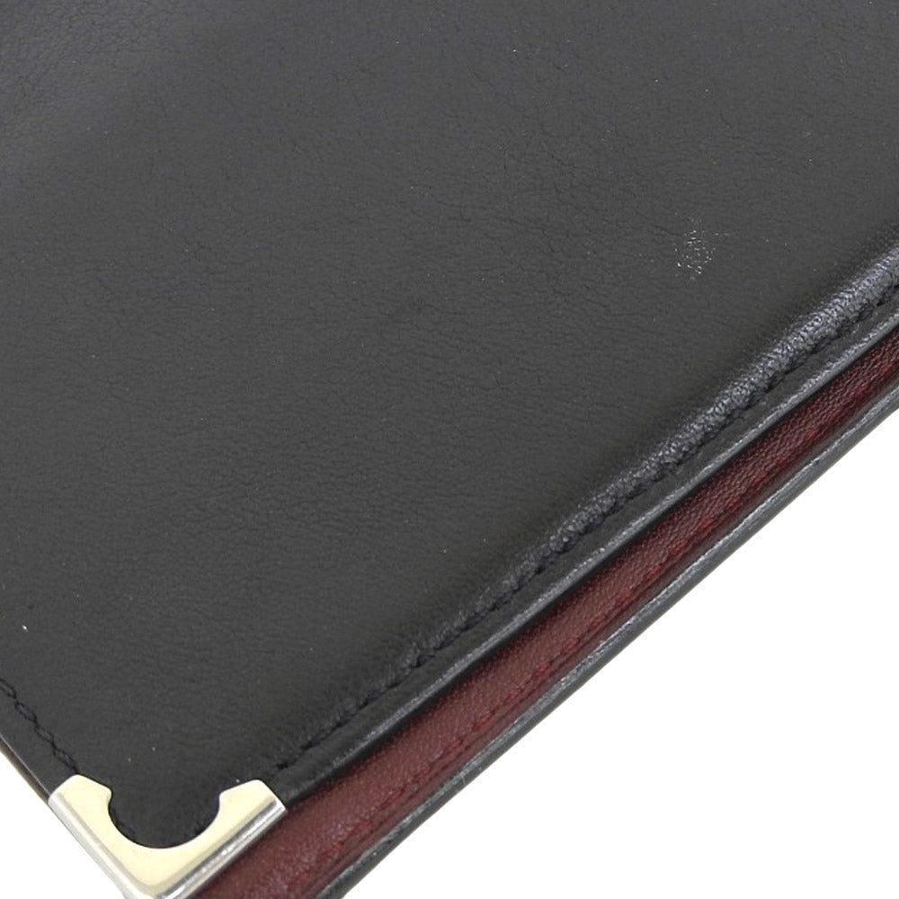 Cartier Leather Bifold Long Wallet Black in Very Good Condition