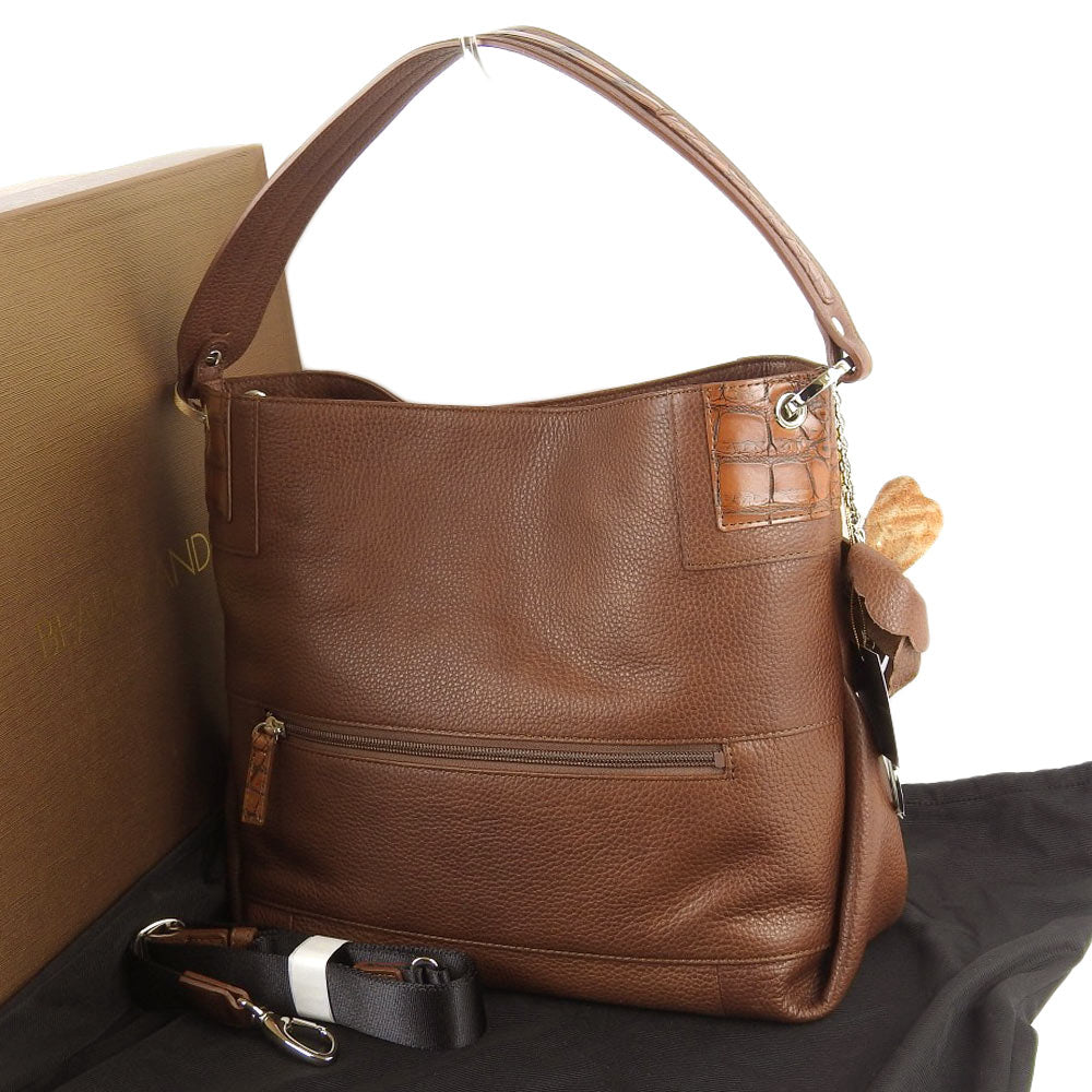 Beaugrand Leather Shoulder Bag Brown