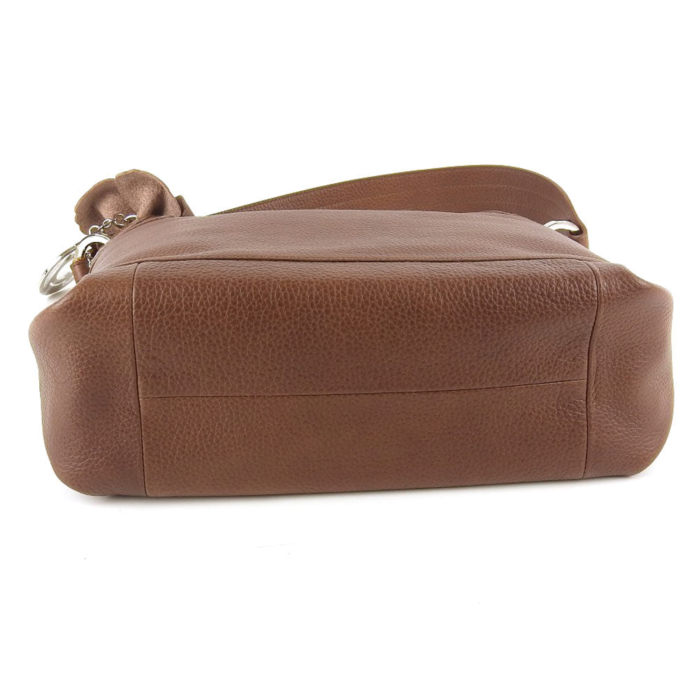 Beaugrand Leather Shoulder Bag Brown