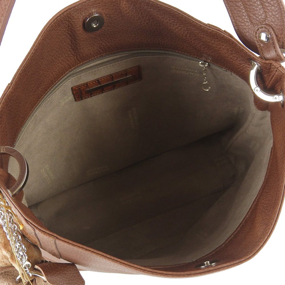 Beaugrand Leather Shoulder Bag Brown