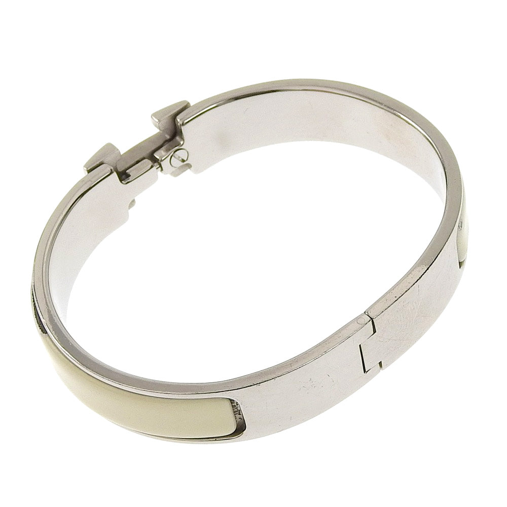 Hermes H Click Clack Bangle 16cm Ivory Metal