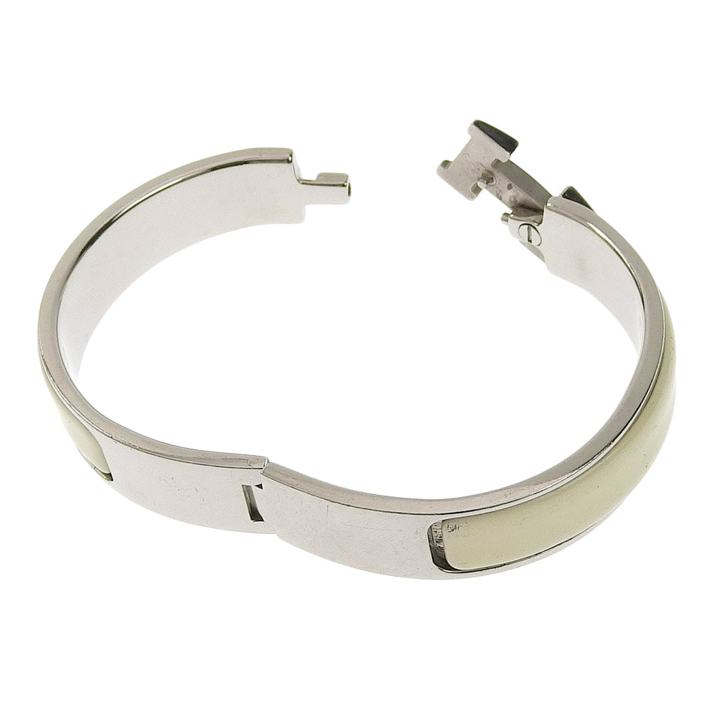 Hermes H Click Clack Bangle 16cm Ivory Metal