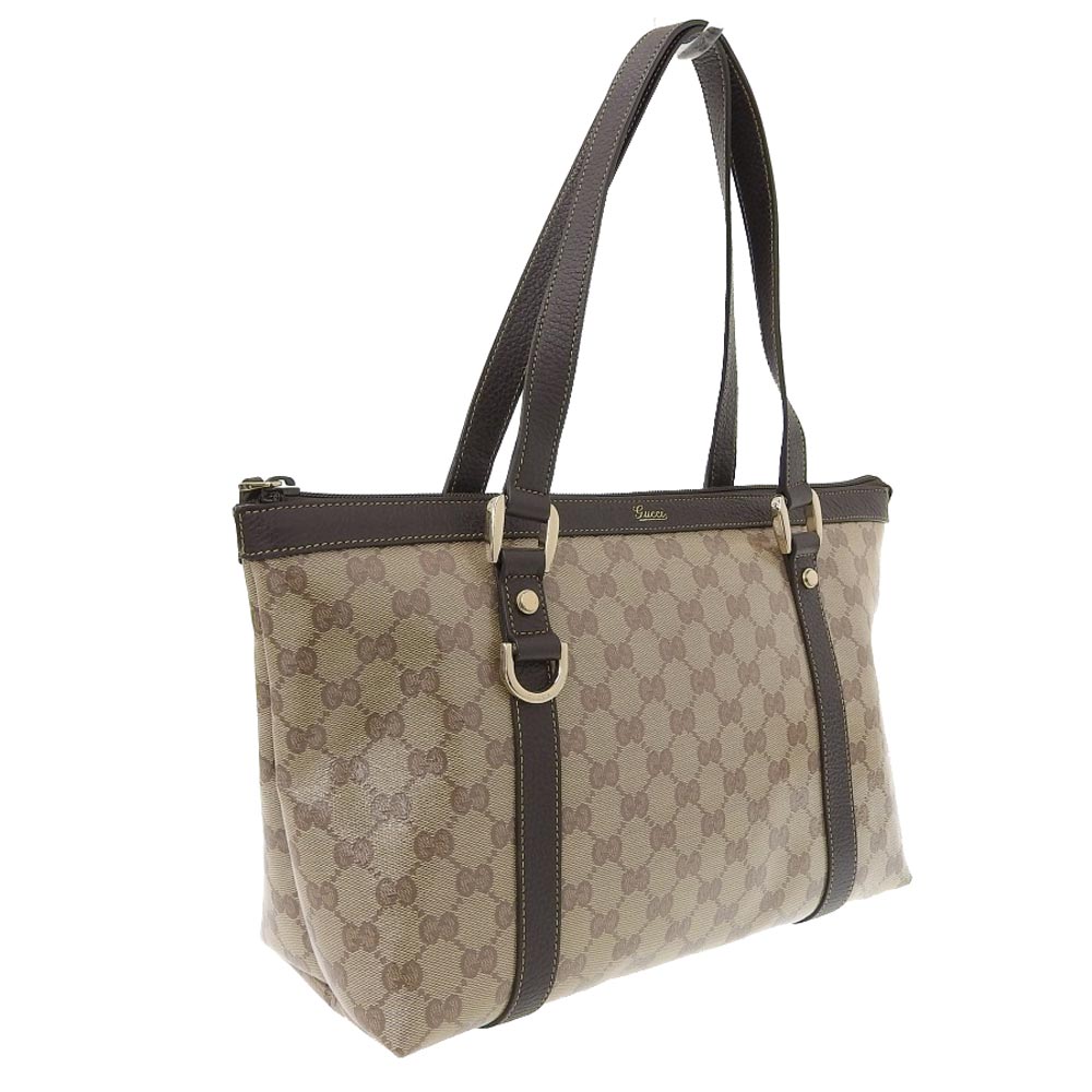 Gucci GG Crystal Coated Canvas Leather Shoulder Tote Bag 268640