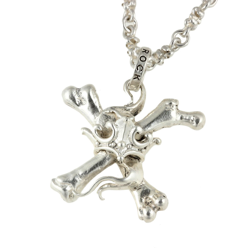 Royal Order Crossbones W Crown Necklace SV925 SN005-20