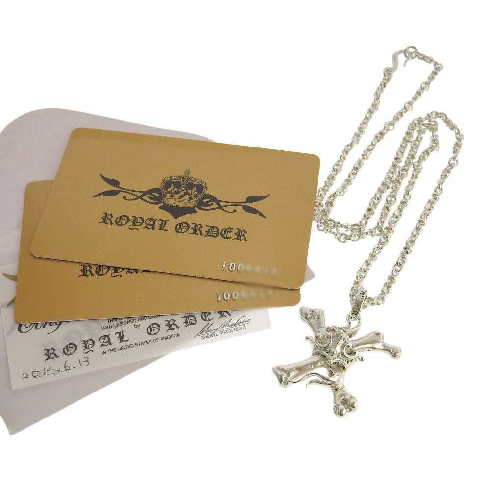 Royal Order Crossbones W Crown Necklace SV925 SN005-20