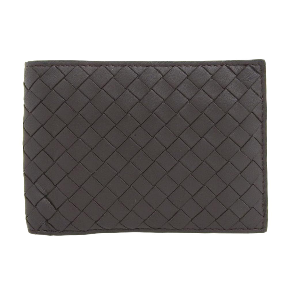 Bottega Veneta Leather Bifold Wallet Dark Brown 148324 in Great Condition