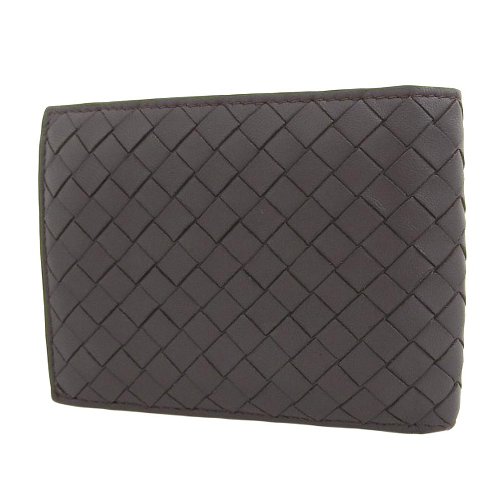 Bottega Veneta Leather Bifold Wallet Dark Brown 148324 in Great Condition