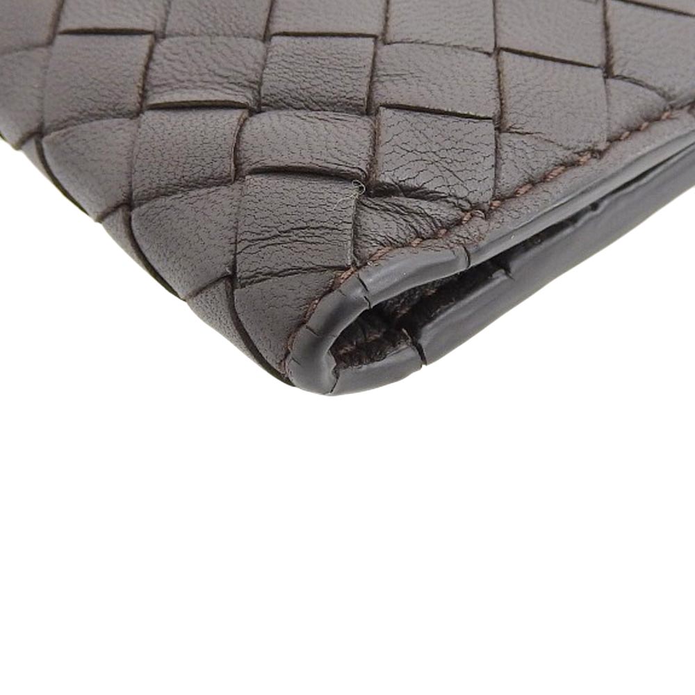 Bottega Veneta Leather Bifold Wallet Dark Brown 148324 in Great Condition