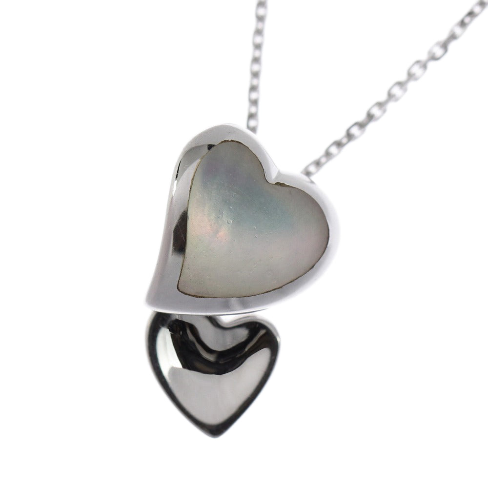 Vendome Aoyama K18WG Shell Heart Necklace 40cm