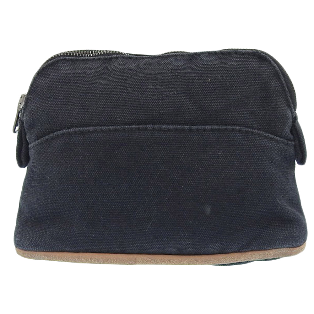 Hermes Bolide Pouch Mini Mini Cotton Canvas Black in Good Condition