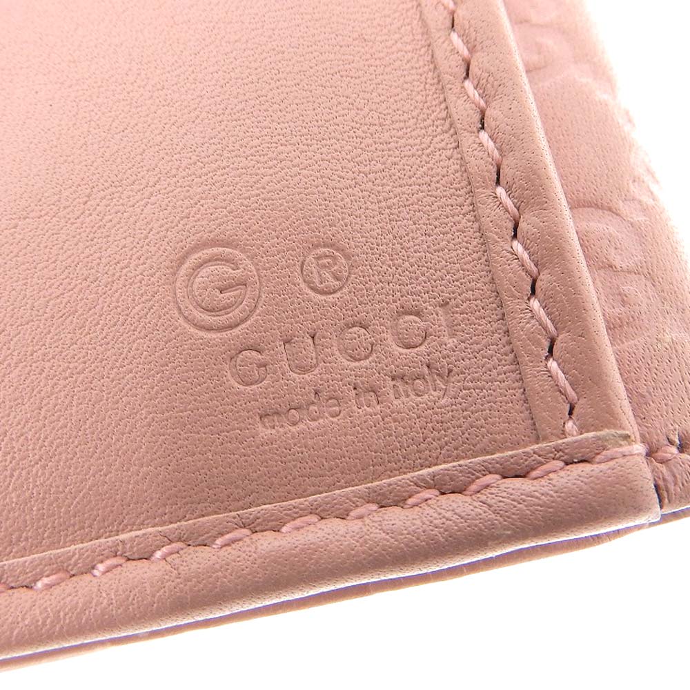 Gucci Microguccissima Leather Double Hook Long Wallet Pink