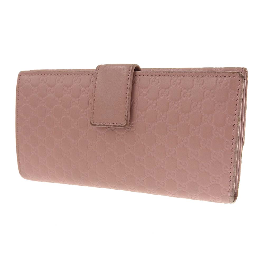 Gucci Microguccissima Leather Double Hook Long Wallet Pink