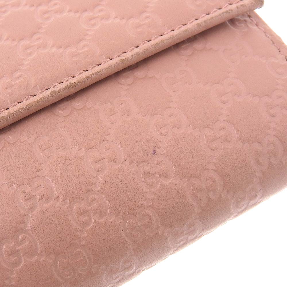 Gucci Microguccissima Leather Double Hook Long Wallet Pink