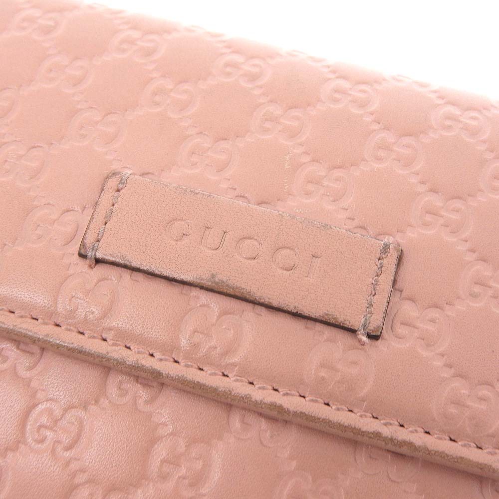 Gucci Microguccissima Leather Double Hook Long Wallet Pink