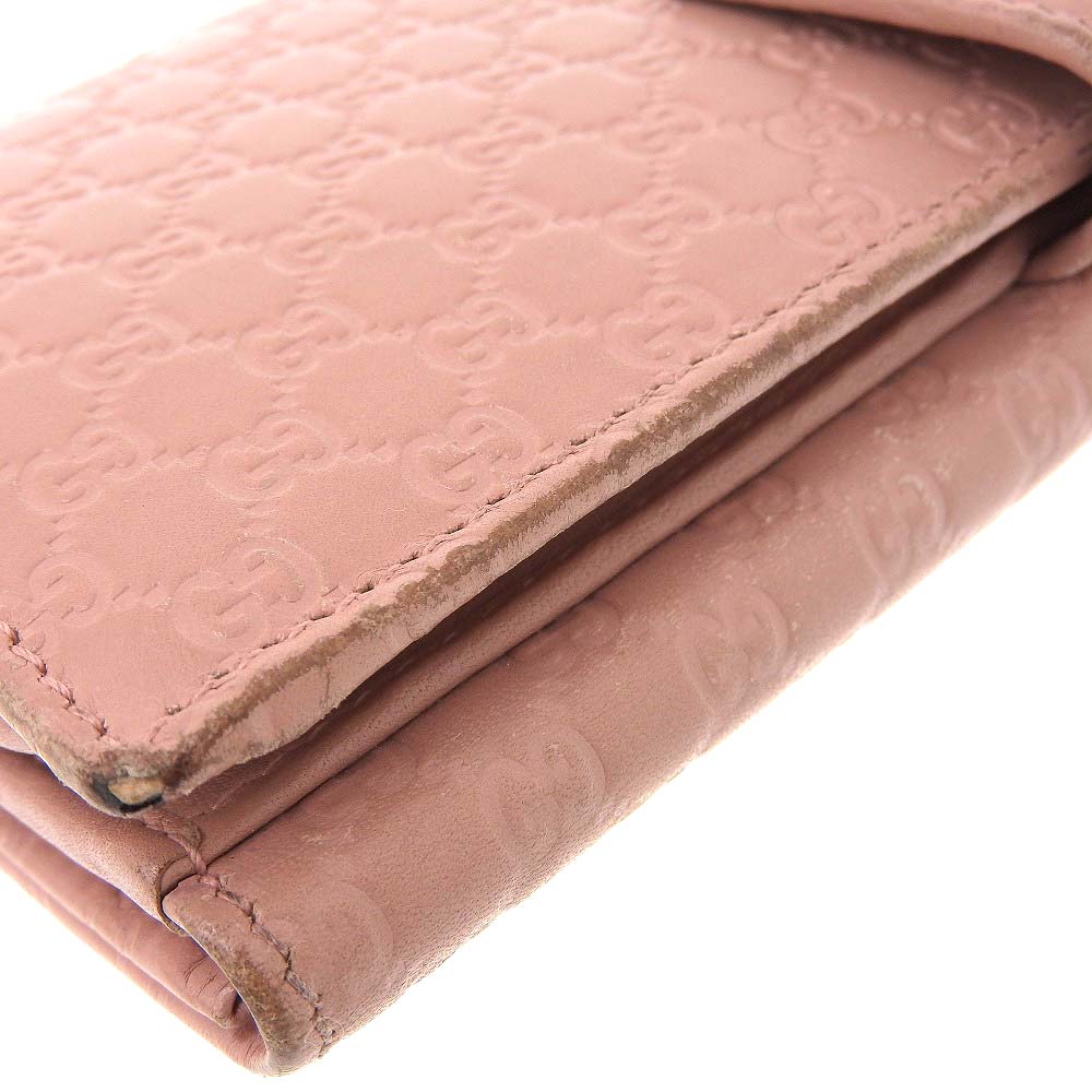 Gucci Microguccissima Leather Double Hook Long Wallet Pink