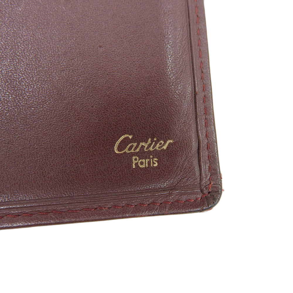 Cartier Leather Long Bifold Wallet in Good Condition