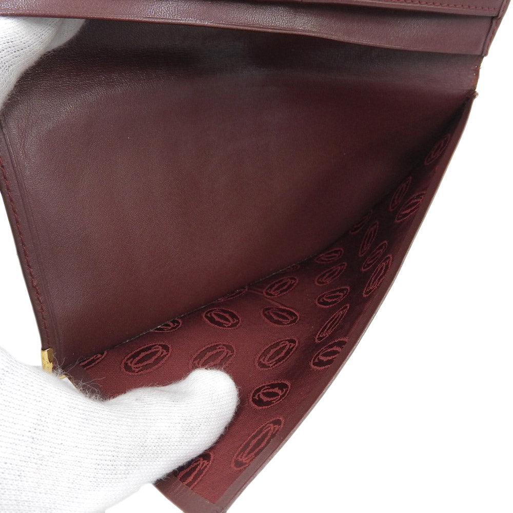 Cartier Leather Long Bifold Wallet in Good Condition