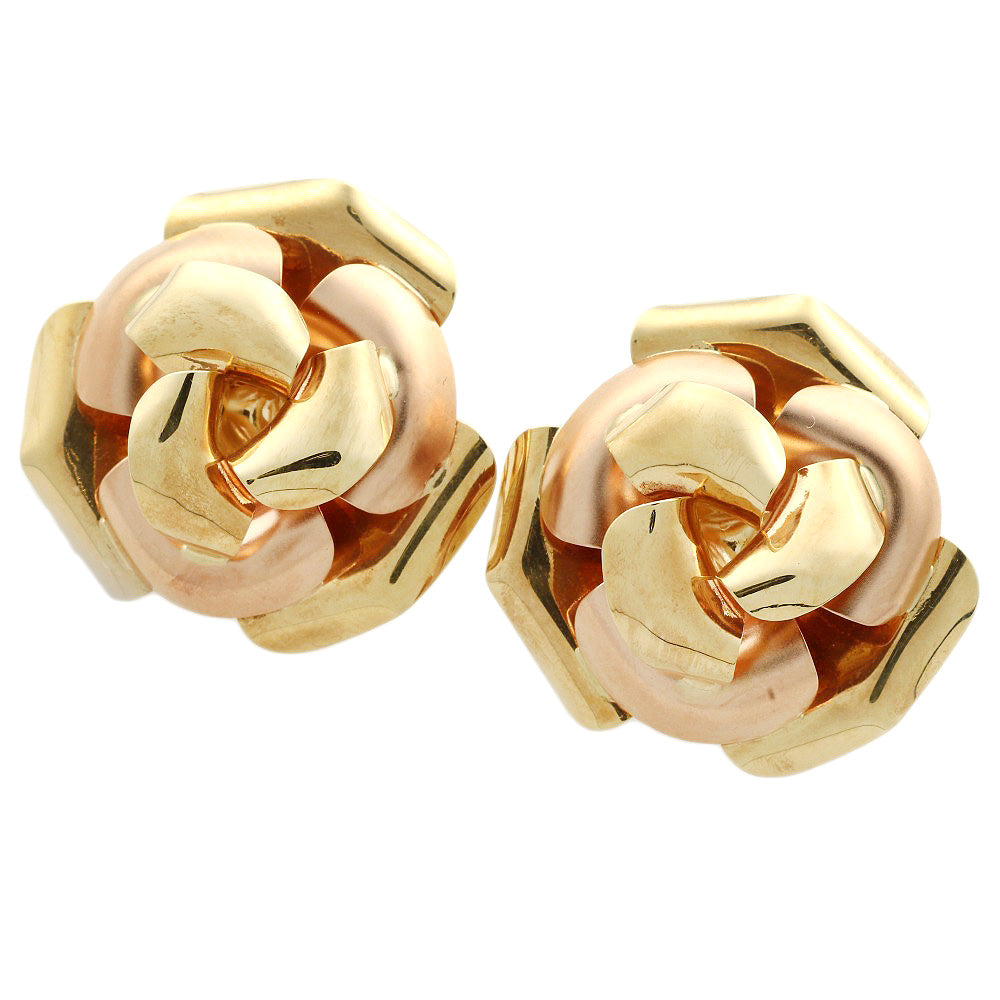 K18YG/K18PG Rose Motif Earrings, Yellow/Pink Gold