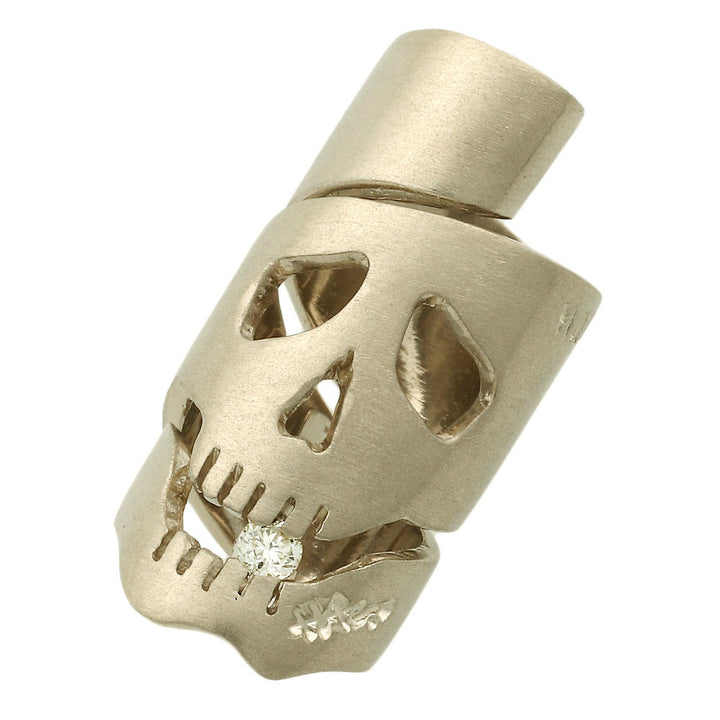 HALYUKI ICHIKAWA K18WG Diamond Skull Pendant 0.04ct