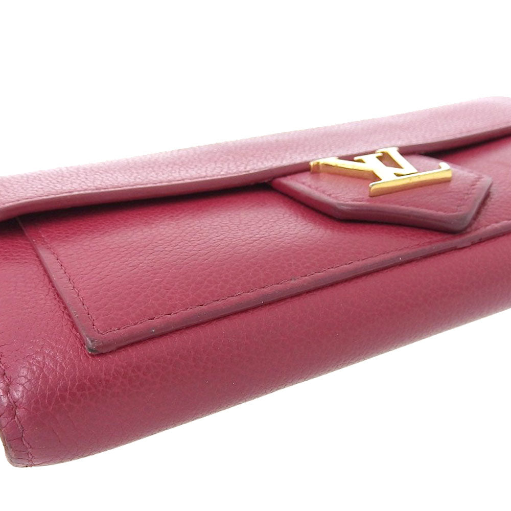 Louis Vuitton Lockme Leather Long Wallet Pink M61277 in Very Good Condition