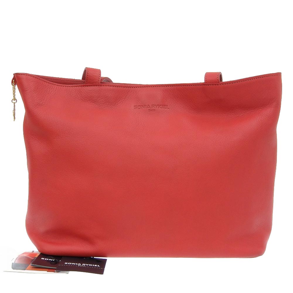 Sonia Rykiel Leather Tote Bag Red