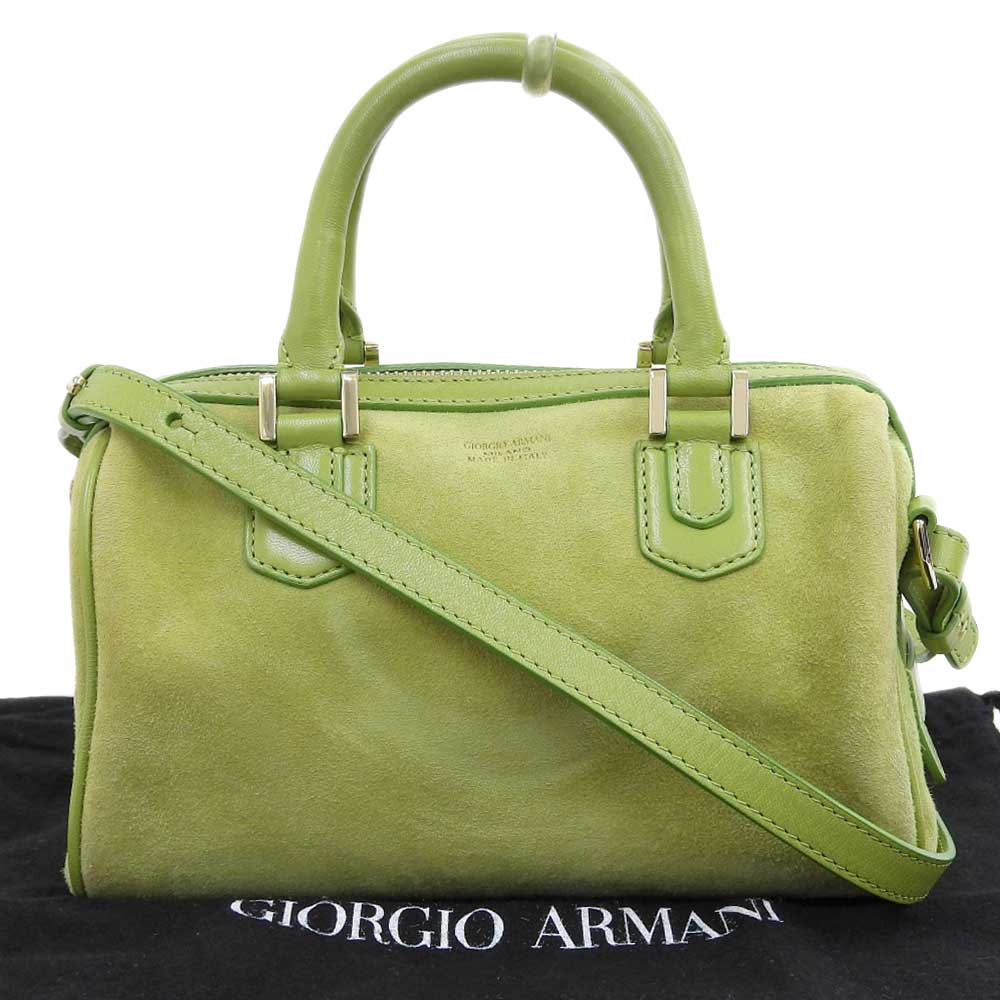 Giorgio Armani 2WAY Suede Bag Green