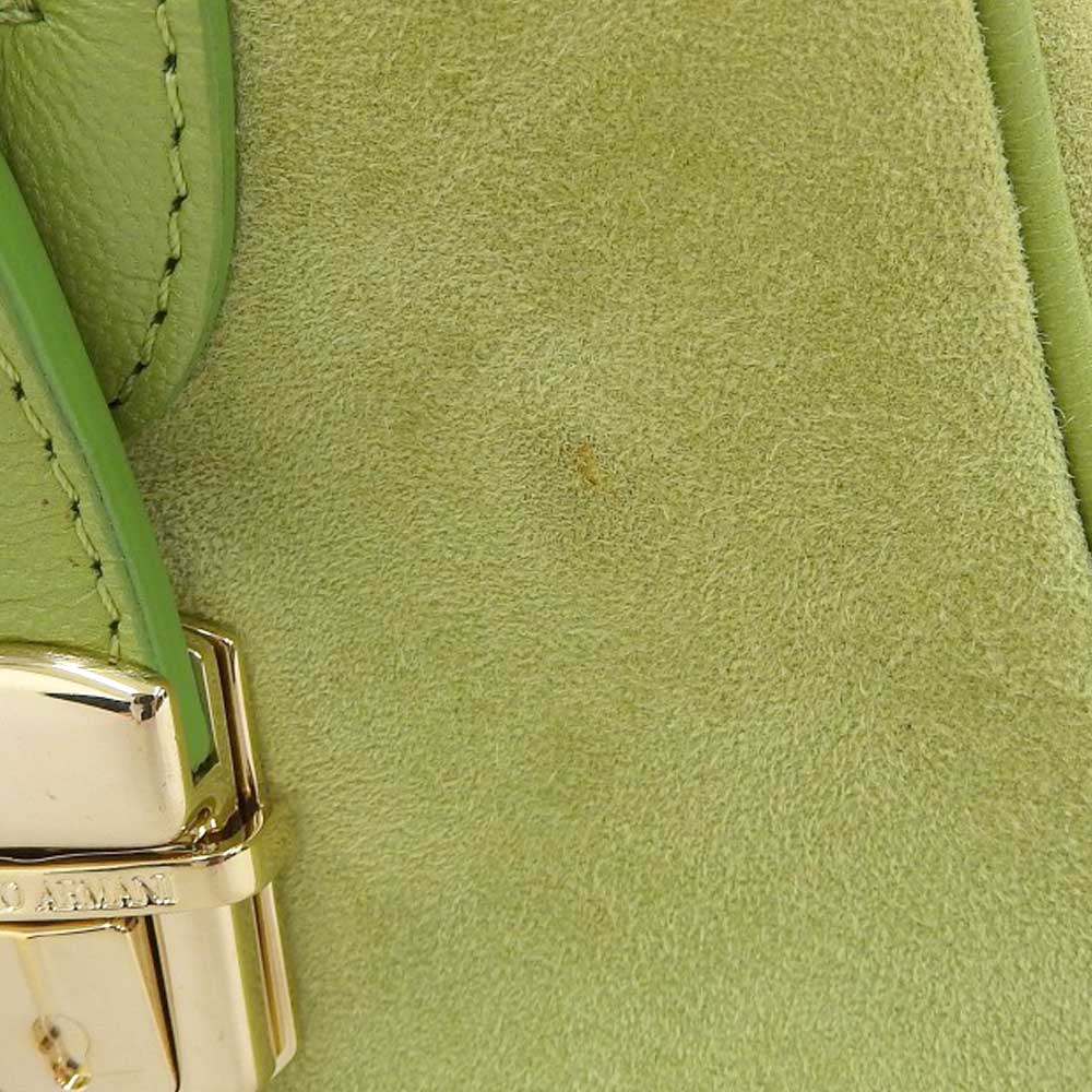 Giorgio Armani 2WAY Suede Bag Green