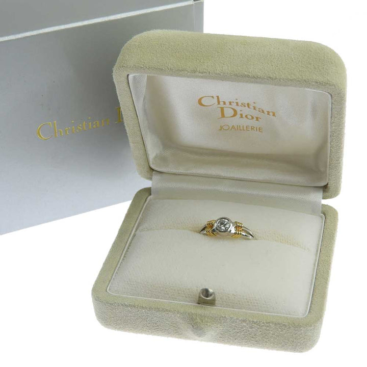 Christian Dior Platinum K18YG Diamond Ring 6.5 in Excellent Condition