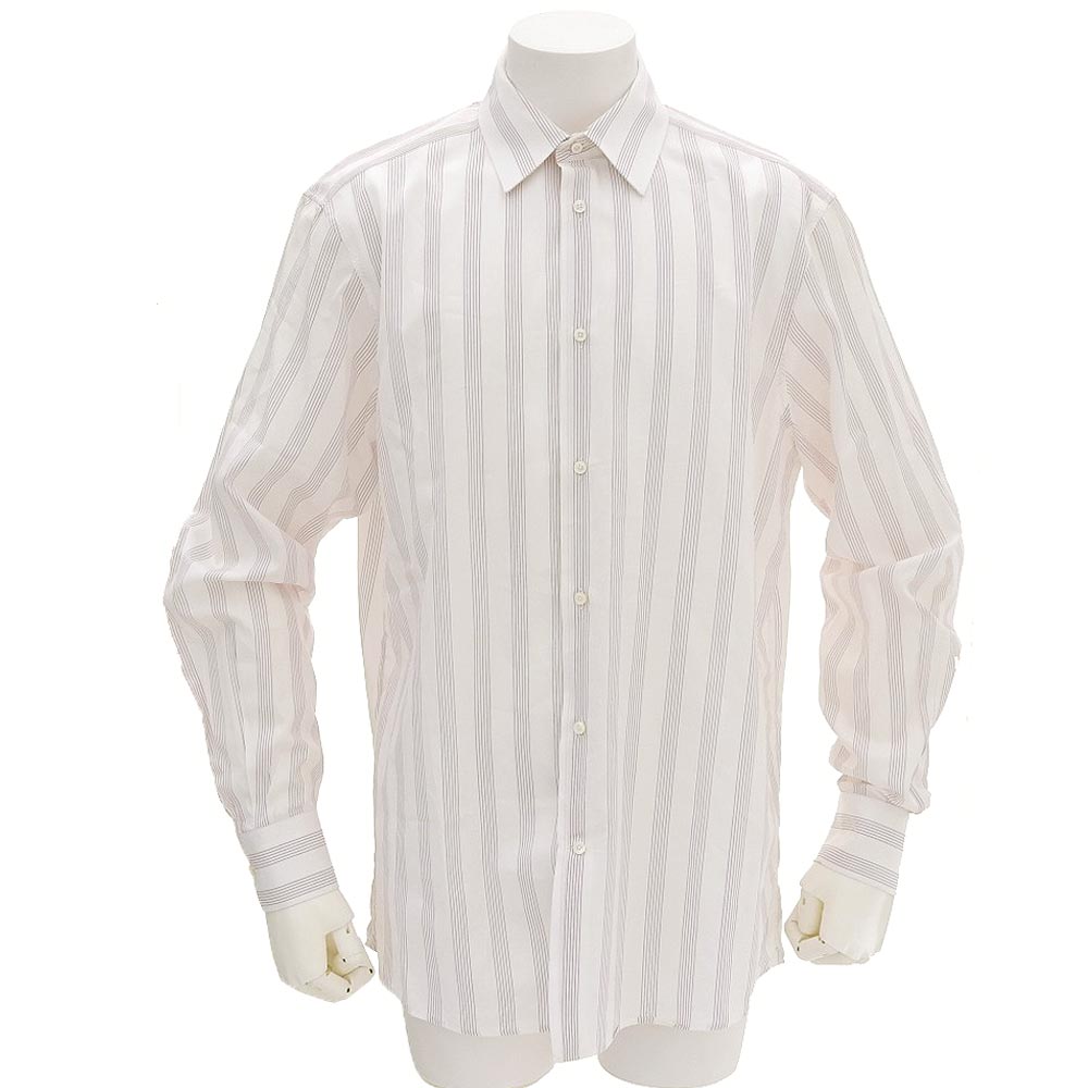 Louis Vuitton Striped Cotton Shirt White in Great Condition