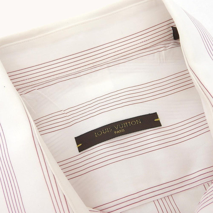 Louis Vuitton Striped Cotton Shirt White in Great Condition