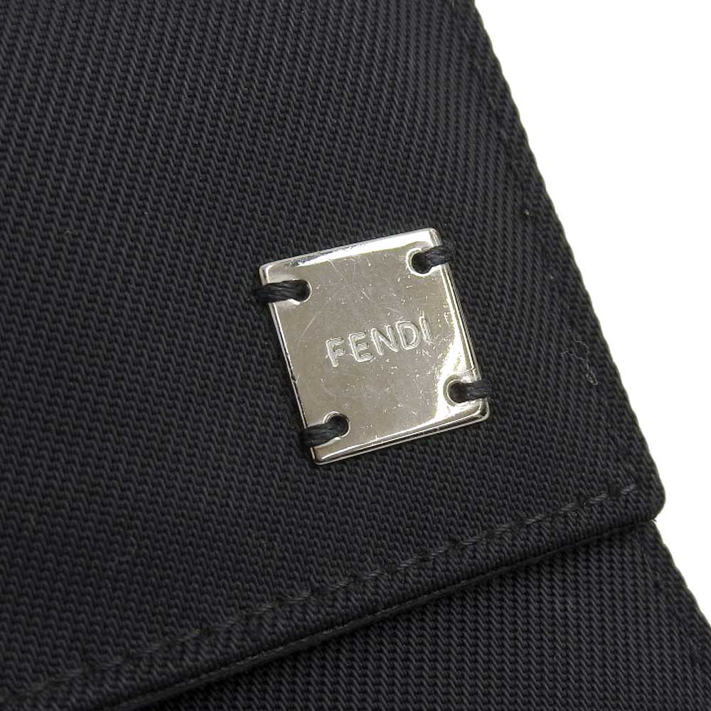 Fendi Logo Trifold Wallet Black in Very Good Condition