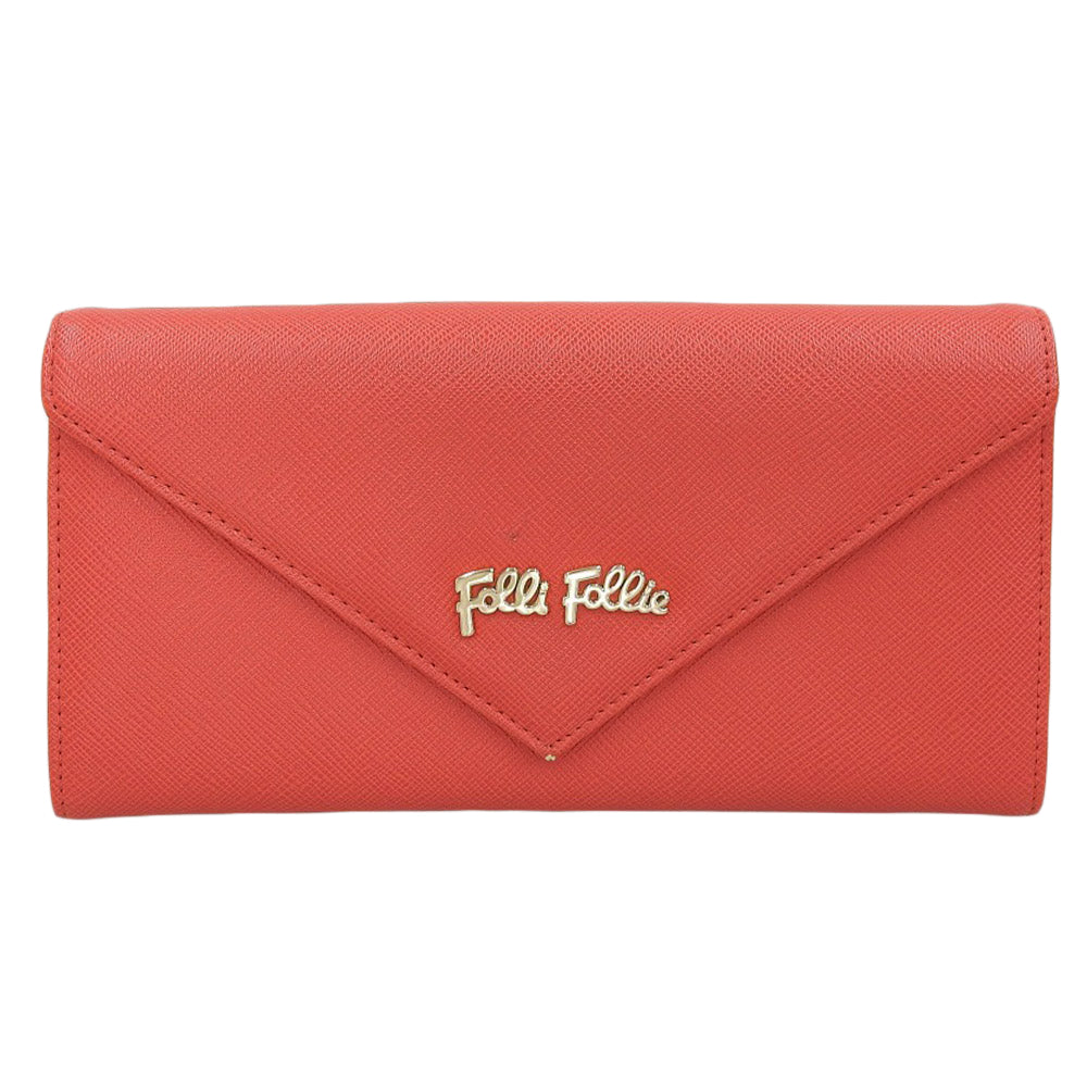 Folli Follie Flap Wallet Red Gold Hardware in Very Good Condition