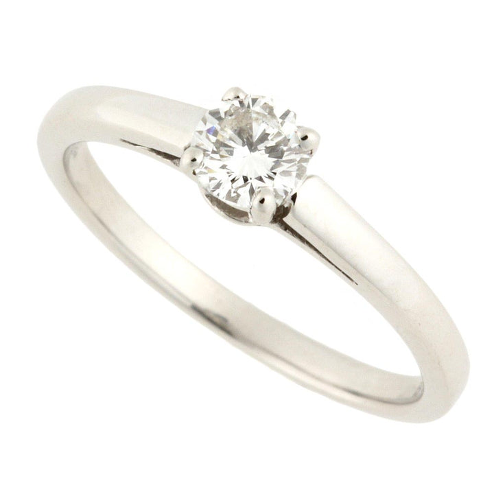 Bvlgari Pt950 Diamond Solitaire Ring Size 8.5