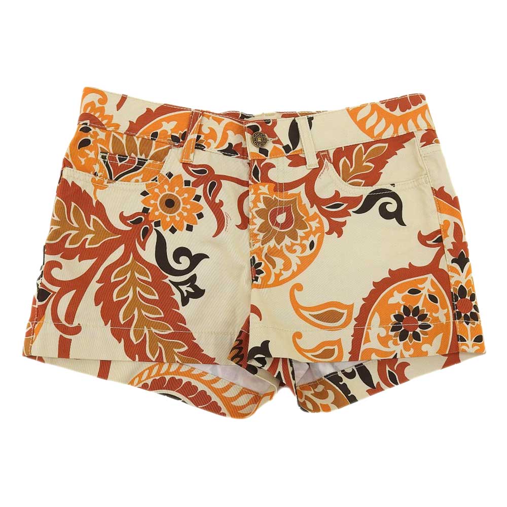 Gucci Floral Cotton Shorts, Cream Orange, Size 36 in Excellent Condition