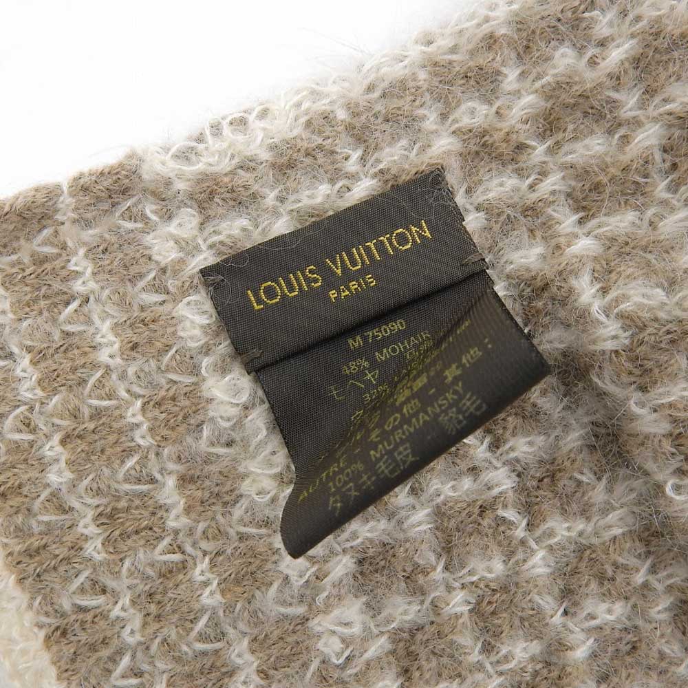 Louis Vuitton Mohair Wool Nylon Fur Scarf with Pocket in Excellent Condition